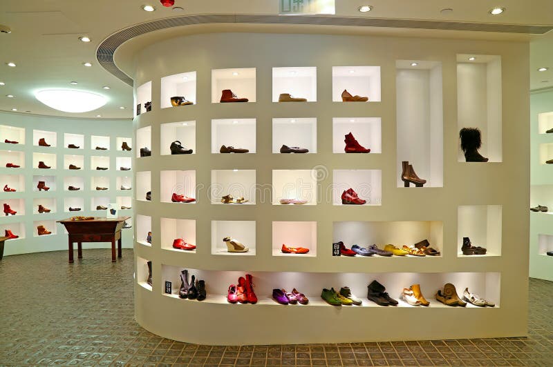 Ladies shoes store stock image. Image ...