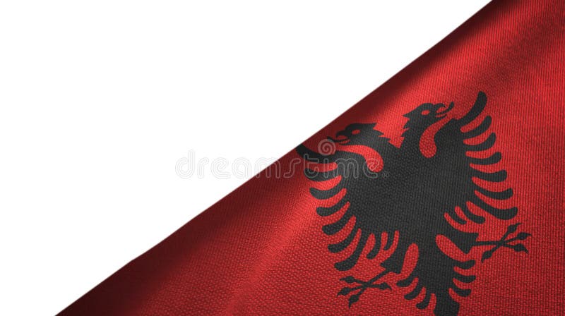 Lado derecho de la bandera de Albania con el espacio en blanco de la copia stock de ilustración Lado derecho de la bandera de Albania con el espacio en blanco de la copia stock de ilustración
