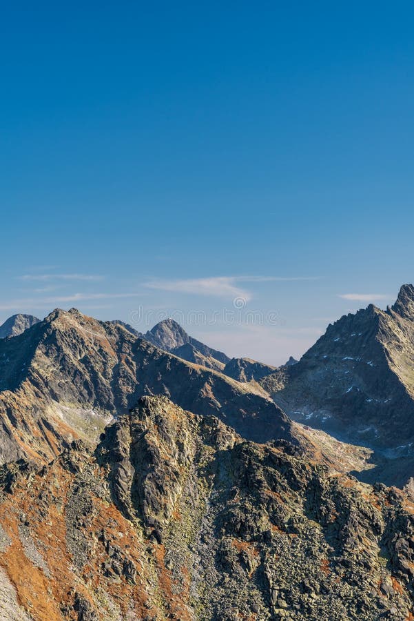 Ladovy stit, Lomnicky stit, Rysy and few other peaks in Vysoke Tatry mountains in Slovakia