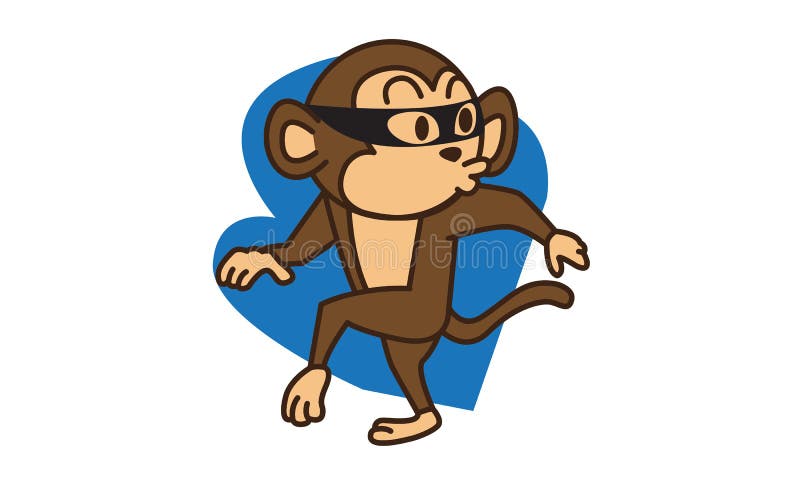 Ladrón De Monos Lindo Creativo Logo De Mascota De Dibujos Animados Kawaii  Stock de ilustración - Ilustración de dinero, sospechoso: 253282731