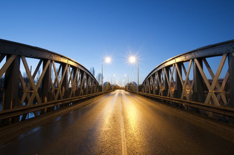Lady Bay bridge at night royalty free stock photo Lady Bay bridge at night royalty free stock photo