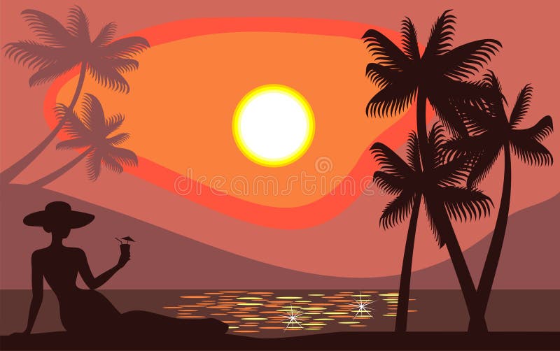 Lady in bikini stock vector. Illustration of beautiful 19553159