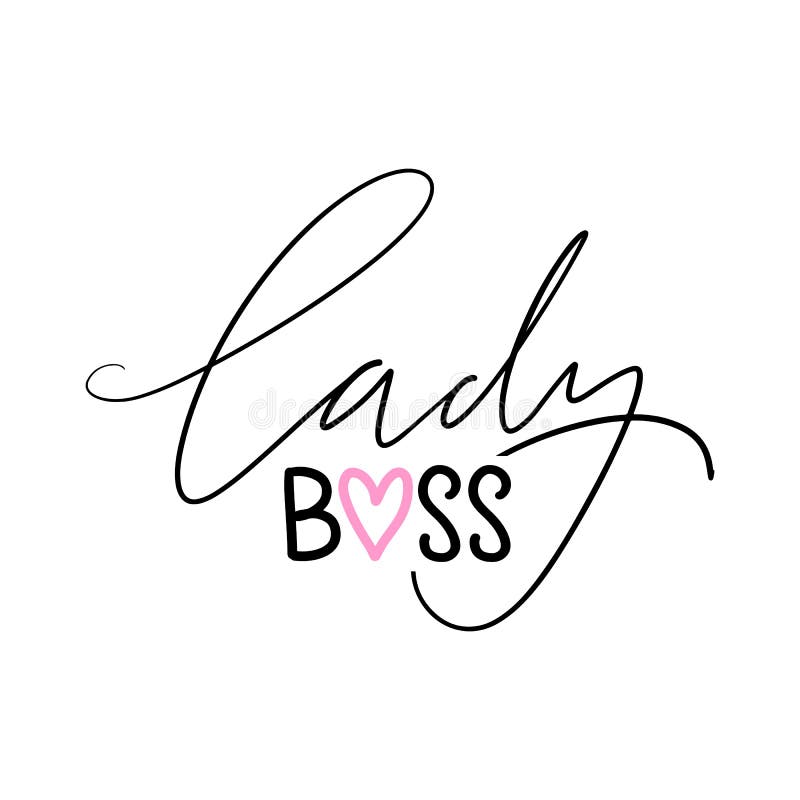Lady Boss Vector Poster Pinselkalligraphie Feminismus-Slogan mit handschriftlicher Schrift