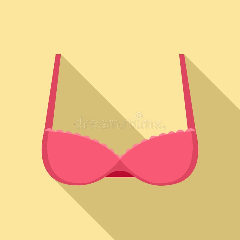 Lady bra icon, flat style stock vector. Illustration of breast - 201879602