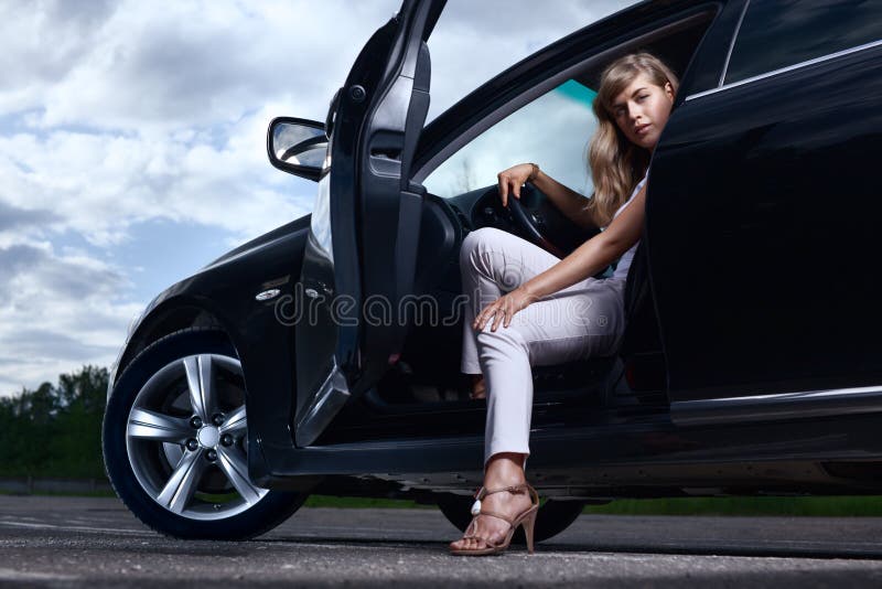 Lady and a car