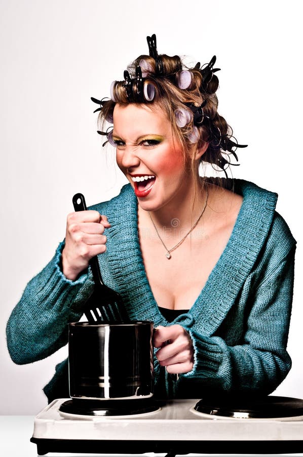 Lady cooking stock image. Image of fresh, hair, girl, healthy 8870517