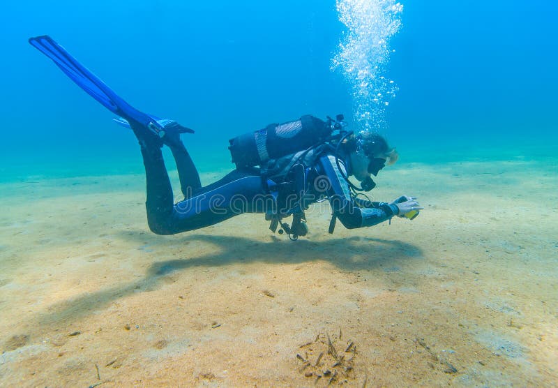 Lady diver royalty free stock photography Lady diver royalty free stock photography