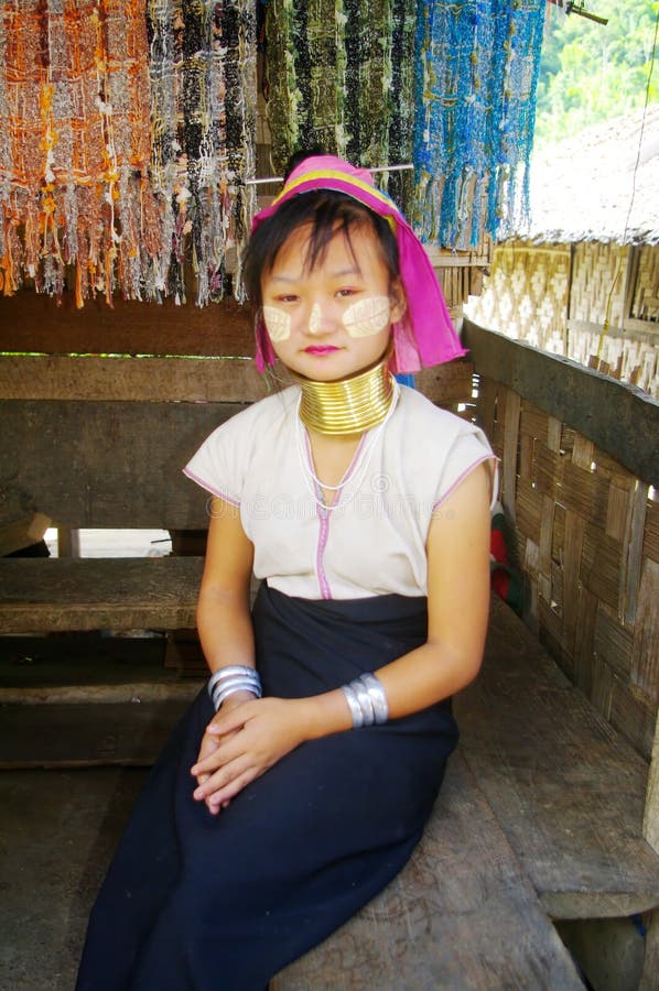 Image of Portrait of a Myanmar Women with Neck Rings-EX909529-Picxy