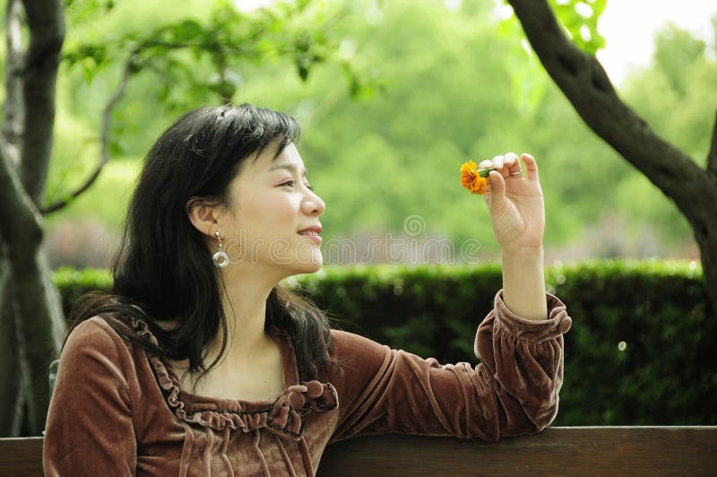 Lady with flower