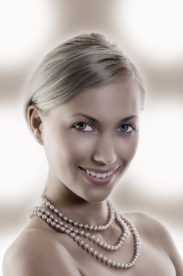 Lady with pearl stock photography Lady with pearl stock photography