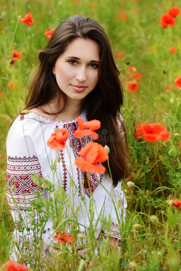 Ukainian girl in field stock image. Image of leisure - 31117149
