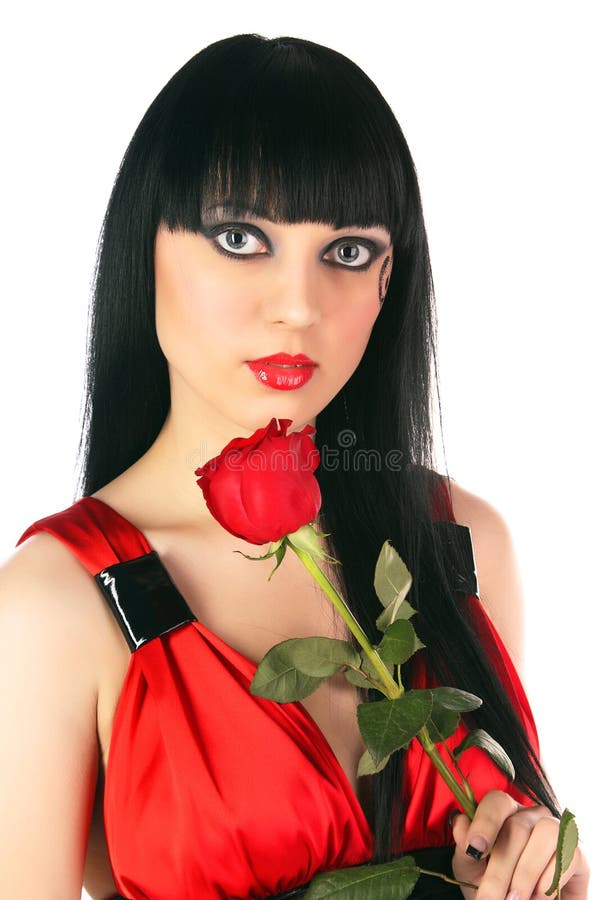 Lady in red stock photo. Image of isolated 12882120