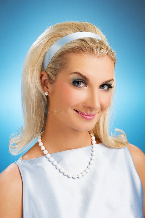 Lady retro portrait stock image. Image of happy, attractive - 8075933