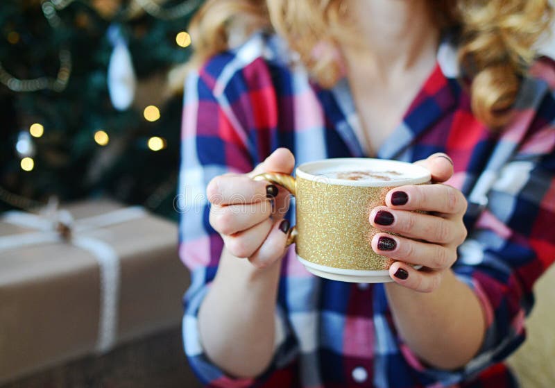 Lady`s Hands Holdinga Gold Cup Stock Photo - Image of decorations ...