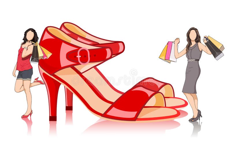 Lady shopping in store stock vector. Illustration of fashion - 30294336