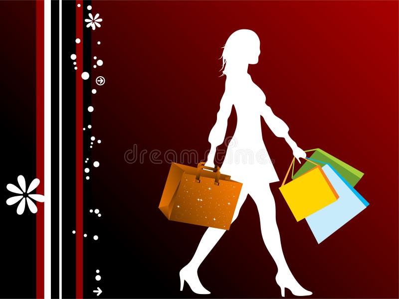 Lady with shopping bags