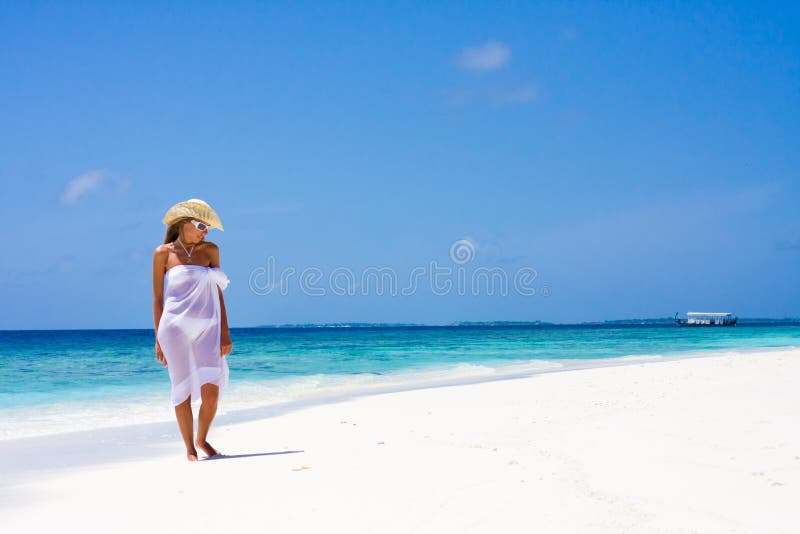 Lady on a tropical beach