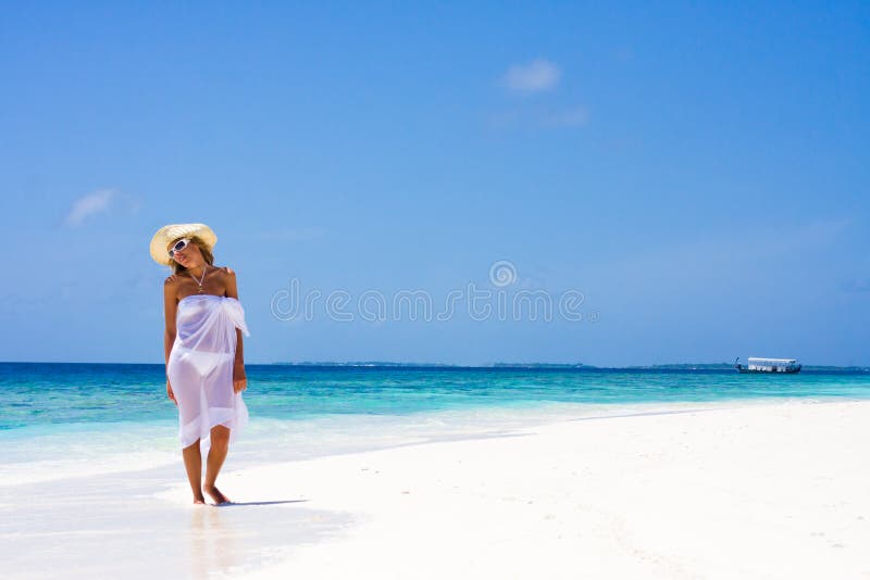 Lady on a tropical beach