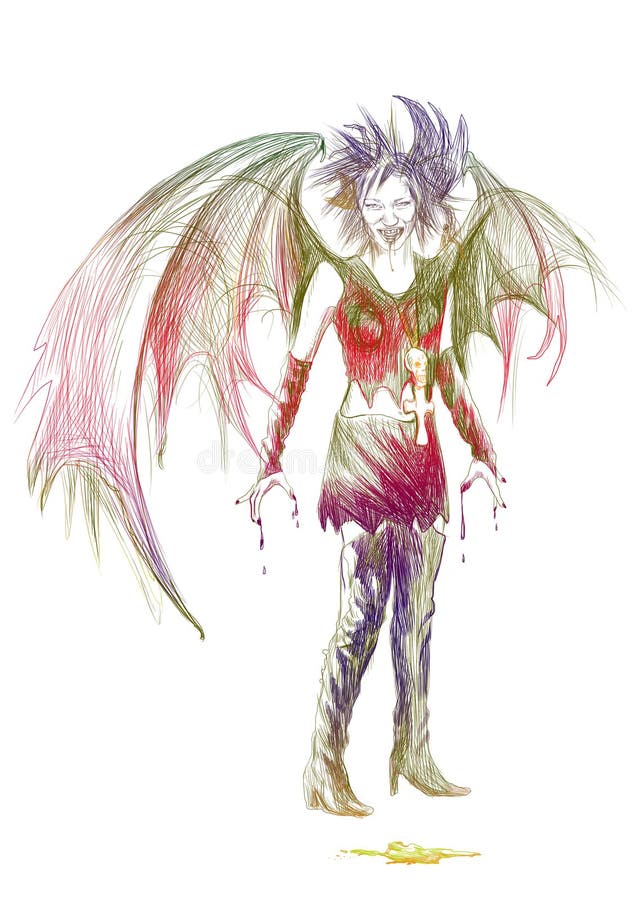 Lady vampire vector illustration