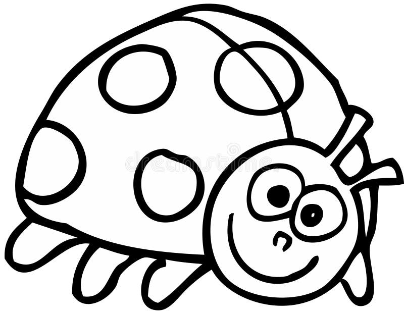 Lady Bird Coloring Pages - Ladybug Cartoon Insect Image – Coloring Page