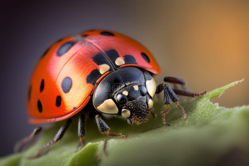 Ladybird in Makronähe stock abbildung