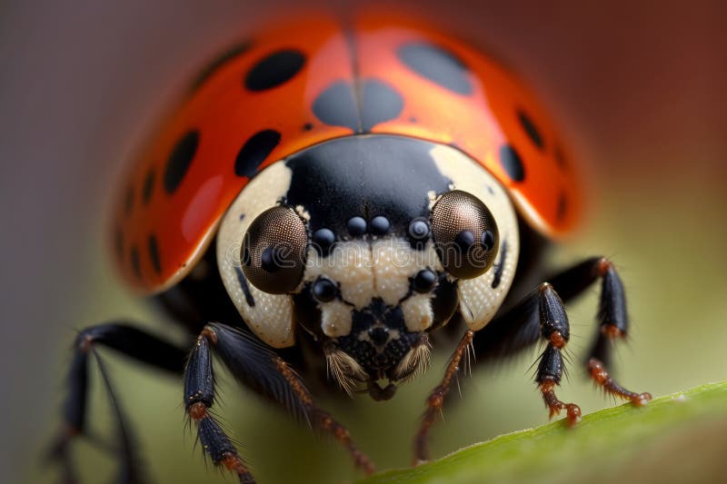 Ladybird în închiderea macrocomenzilor stock illustration