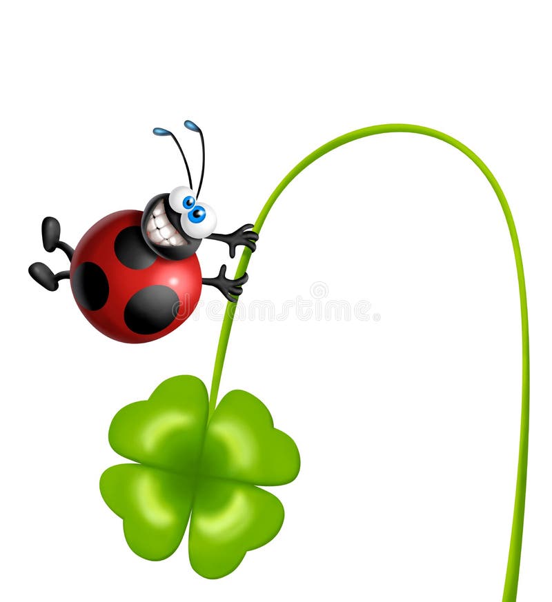 Ladybug with Four-leaf Clover Stock Illustration Ladybug with Four-leaf Clover Stock Illustration
