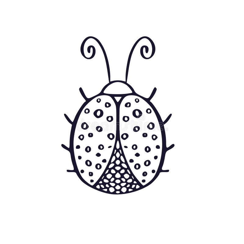 Cute Ladybug Outline PNG & SVG Design For T-Shirts
