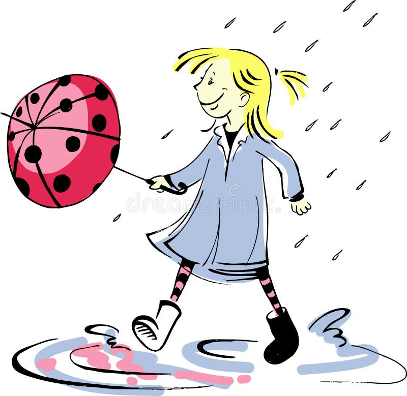 Ladybug umbrella stock illustration