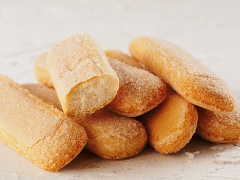 Ladyfinger Savoiardi Biscuit Cookies Close Up Stock Image - Image of ...