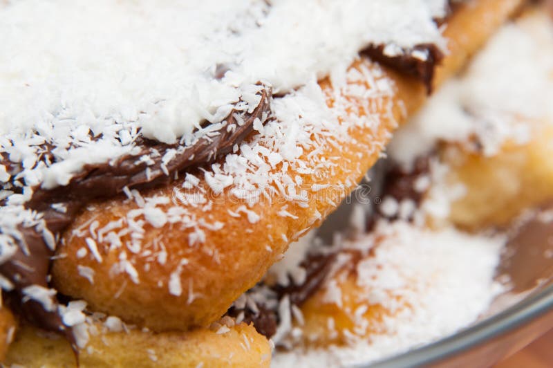 Ladyfingers cake stock photo. Image of sweet, glass, aerial 64209632