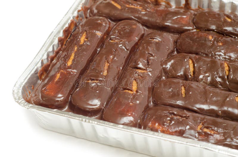 Ladyfingers with chocolate stock photo. Image of closeup 29064428