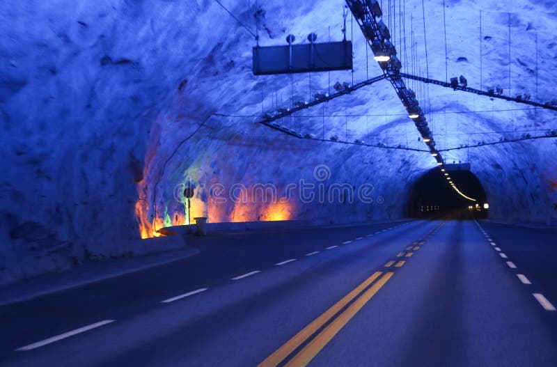 Laerdal Tunnel Norway royalty free stock photography
