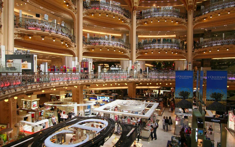 Lafayette Departmentstore in Paris stock photography