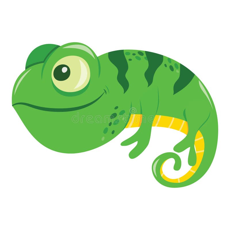 Lagarto Gamaleón De Dibujos Animados Ilustración del Vector - Ilustración  de reptil, tropical: 239194200
