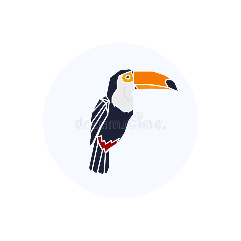 Lage polyvogel Het embleem van de toekan vector illustratie Lage polyvogel Het embleem van de toekan vector illustratie