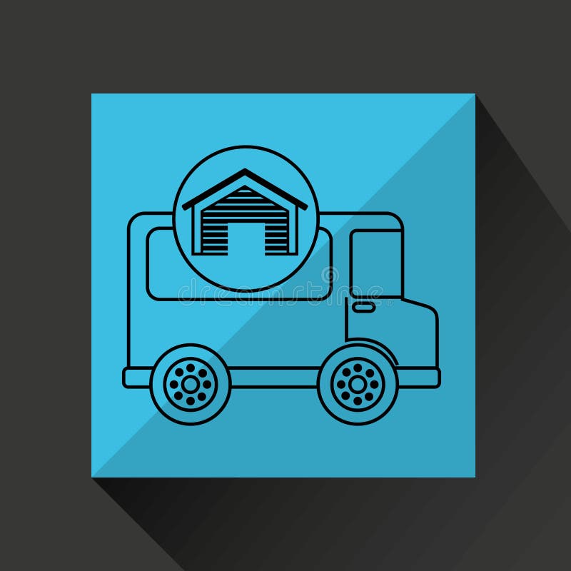 Lagerschuppentransportlieferwagen stock abbildung Lagerschuppentransportlieferwagen stock abbildung