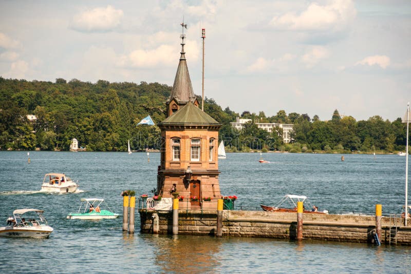 A Cidade Velha De Konstanz No Lago Constance No Por Do Sol Foto de
