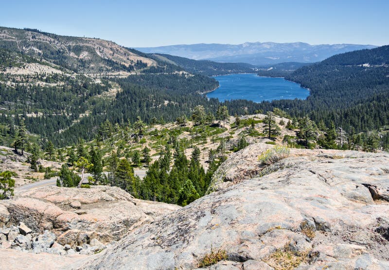 The road down to Donner Lake. The road down to Donner Lake