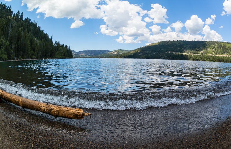 Wave comes to shore at Donner Lake, California. Wave comes to shore at Donner Lake, California