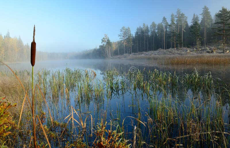 O lago gelado de Outubro fotos de stock royalty free