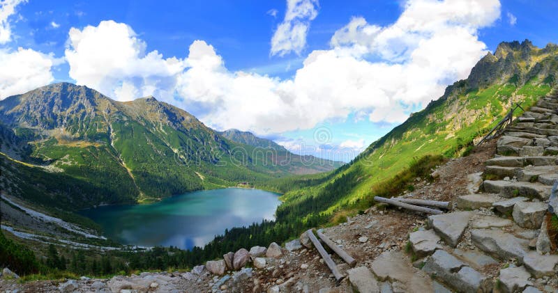 Lago Morskie Oko in montagne polacche di Tatra