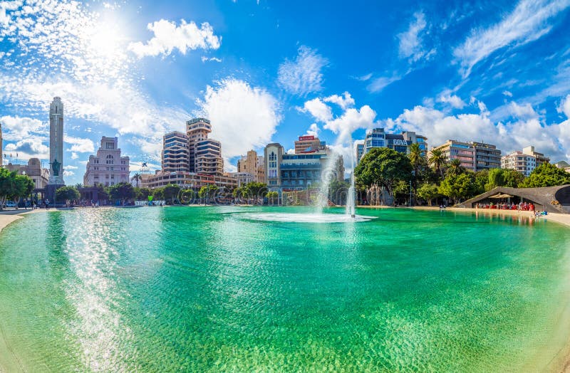 Lago plaza de Espana de Santa Cruz de Tenerife fotos de stock Lago plaza de Espana de Santa Cruz de Tenerife fotos de stock