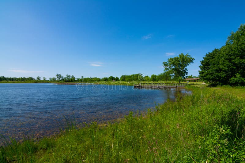 Lake in Richard Bong State Recreational Area on a beautiful Summer afternoon.  Kansasville, Wisconsin, USA. Lake in Richard Bong State Recreational Area on a beautiful Summer afternoon.  Kansasville, Wisconsin, USA