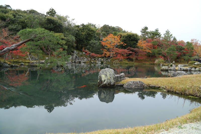 Lago y árbol en otoño en Japón foto de archivo libre de regalías Lago y árbol en otoño en Japón foto de archivo libre de regalías