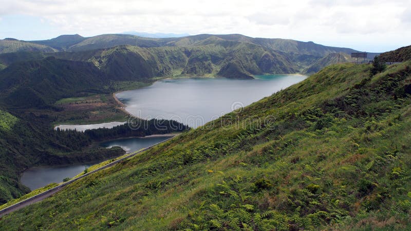 Lagoa do Fogo is a crater lake within the Agua de Pau Massif