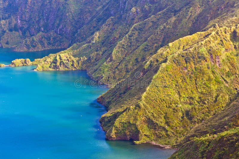 Lagoa do Fogo is a crater lake within the Agua de Pau Massif stratovolcano  in the center of the island of Sao Miguel in the Portuguese archipelago of  Stock Photo - Alamy