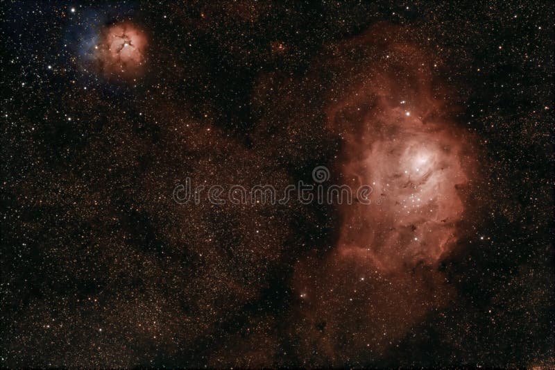 Lagoon and Trifid nebulae royalty free stock photography Lagoon and Trifid nebulae royalty free stock photography