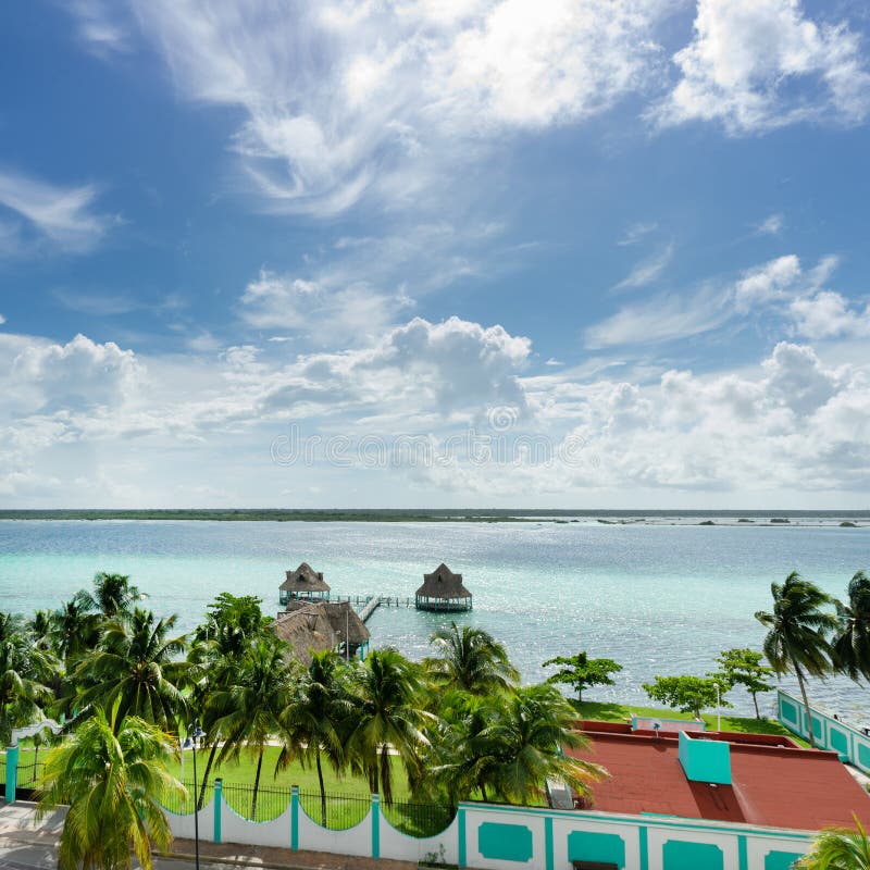 Lagoon view at Bacalar stock image. Image of beach, beauty 173894823