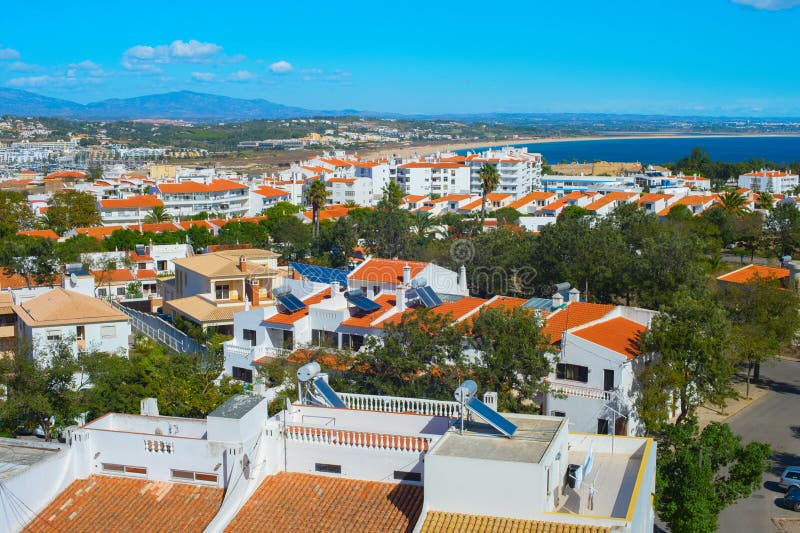 Lagos cityscape at ocean coast